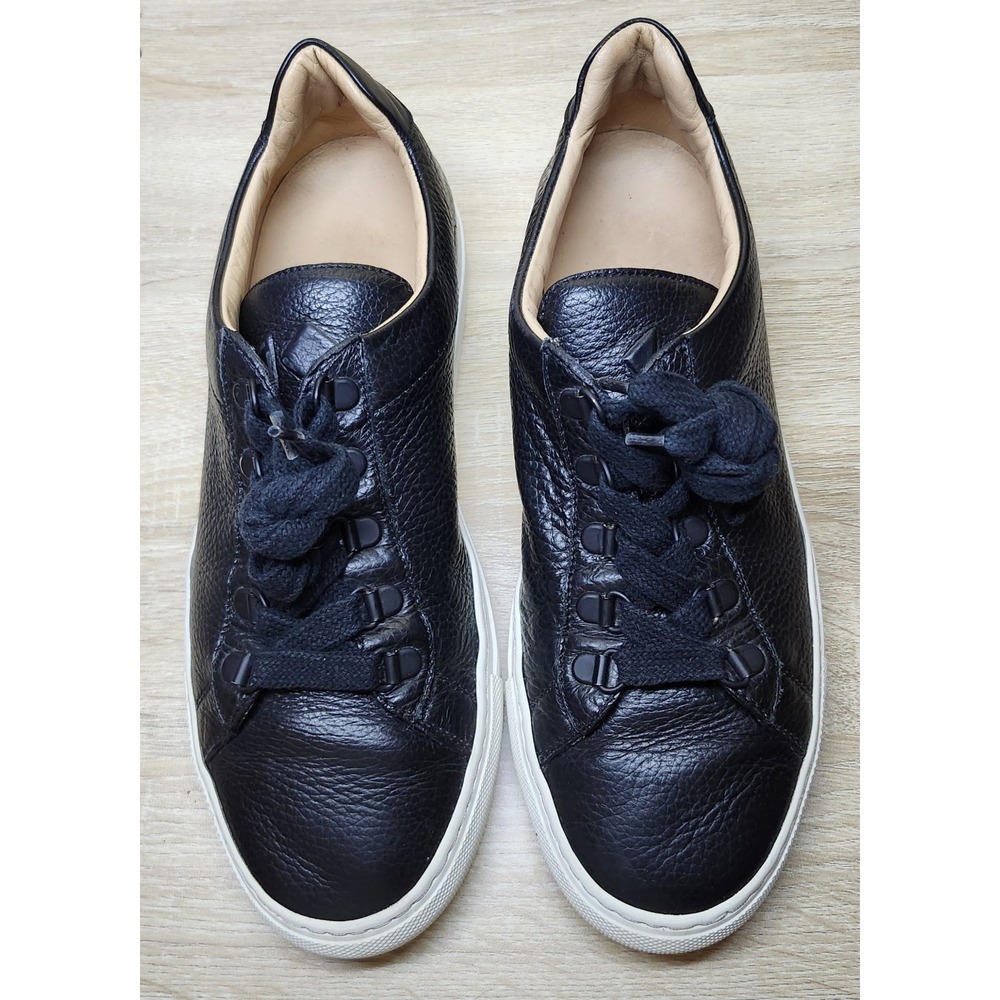 Koio Capri Onyx Black Leather Low Top Sneakers Made in Italy Mens 39